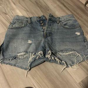 free people denim jean shorts